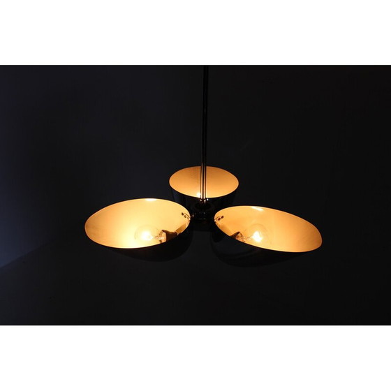 Image 1 of Lampadario vintage Bauhaus in acciaio cromato per Zukov, Cecoslovacchia 1930