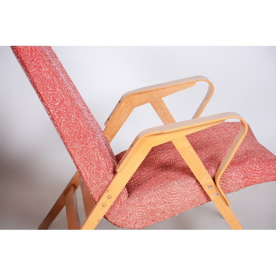 Image 1 of Pair of red mid century armchairs, 1950s