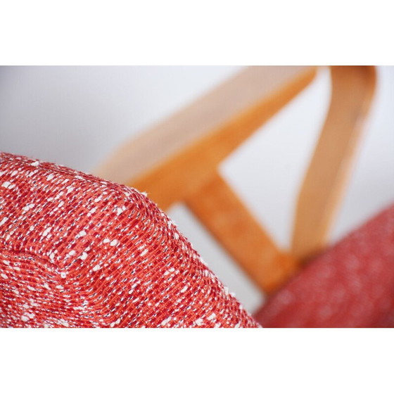 Image 1 of Pair of red mid century armchairs, 1950s