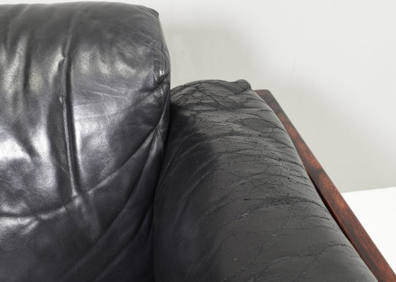 Image 1 of BASTIANO Sofa in black leather by Afra and Tobia Scarpa for KNOLL – Italy, 1962