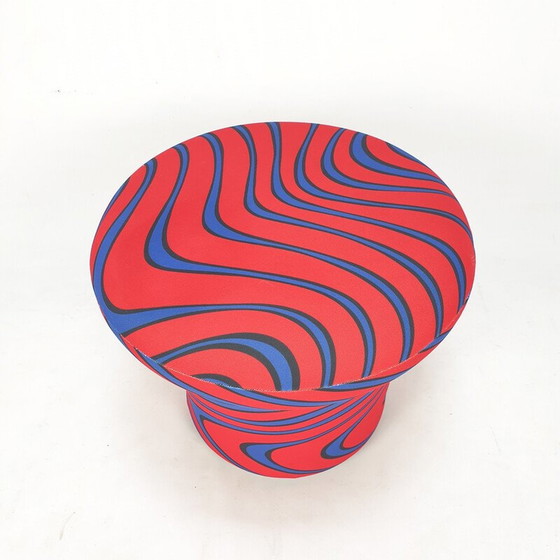 Image 1 of Vintage Champignon pouf in blue and red Momentum fabric by Pierre Paulin for Artifort, 1960