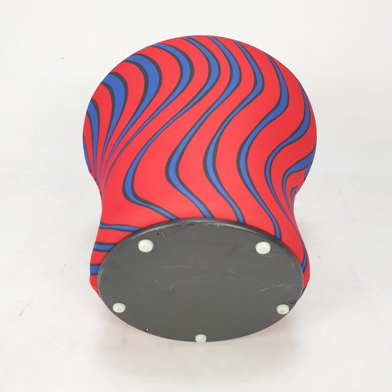 Image 1 of Vintage Champignon pouf in blue and red Momentum fabric by Pierre Paulin for Artifort, 1960