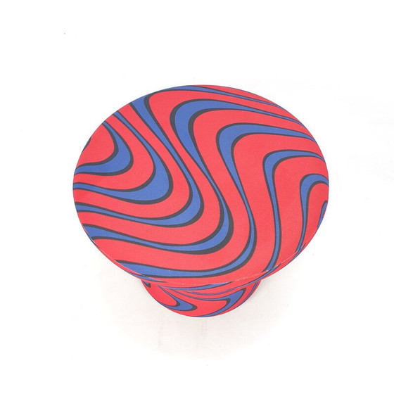 Image 1 of Vintage Champignon pouf in blue and red Momentum fabric by Pierre Paulin for Artifort, 1960