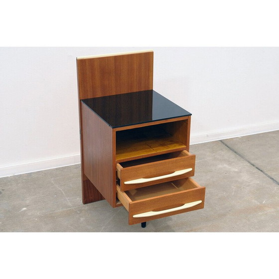 Image 1 of Vintage mahogany and beech bedside table by Mojmír Požár, Czechoslovakia 1960
