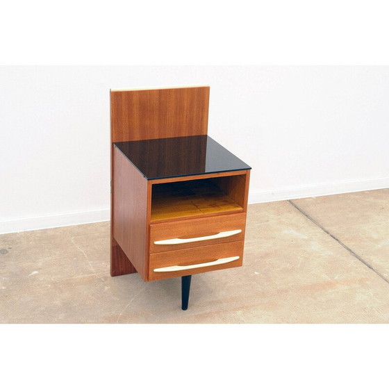 Image 1 of Vintage mahogany and beech bedside table by Mojmír Požár, Czechoslovakia 1960
