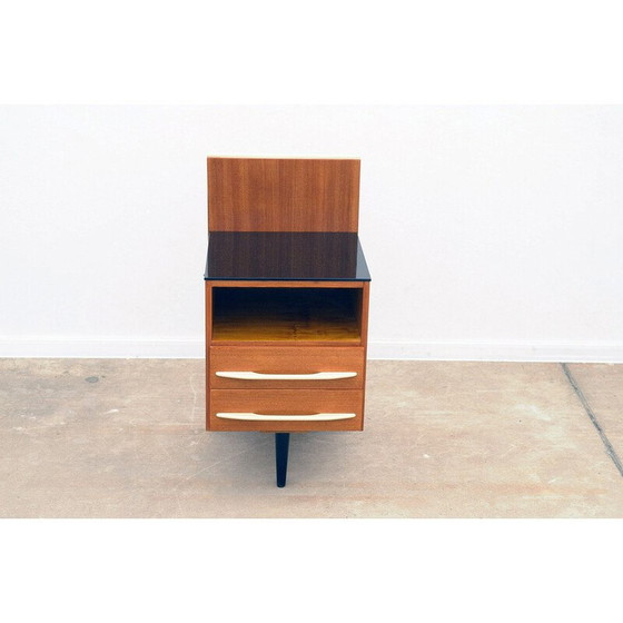 Image 1 of Vintage mahogany and beech bedside table by Mojmír Požár, Czechoslovakia 1960