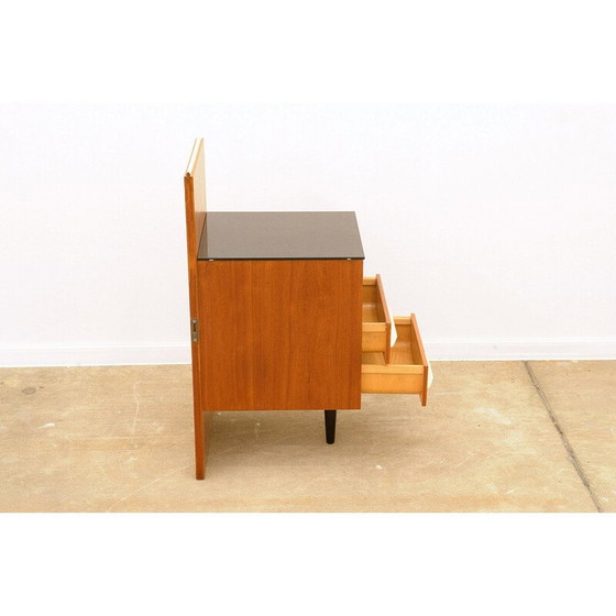 Image 1 of Vintage mahogany and beech bedside table by Mojmír Požár, Czechoslovakia 1960