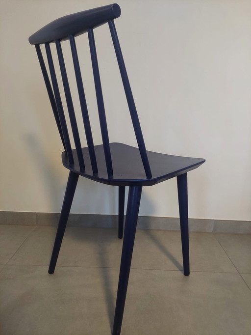 2X Hay J77 Dining Table Chair Deep Blue