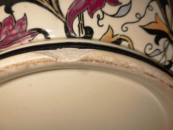 Image 1 of Gran plato antiguo de la Fábrica de Loza de Gien: Francisco I Decoración