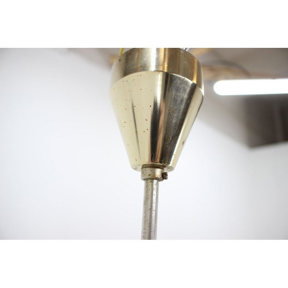 Image 1 of Vintage adjustable brass and glass chandelier by Kamenický Šenov, Czechoslovakia 1960