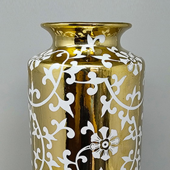 Image 1 of Vase doré étonnant des années 1960 en céramique de Sesto Fiorentino. Fabriqué en Italie