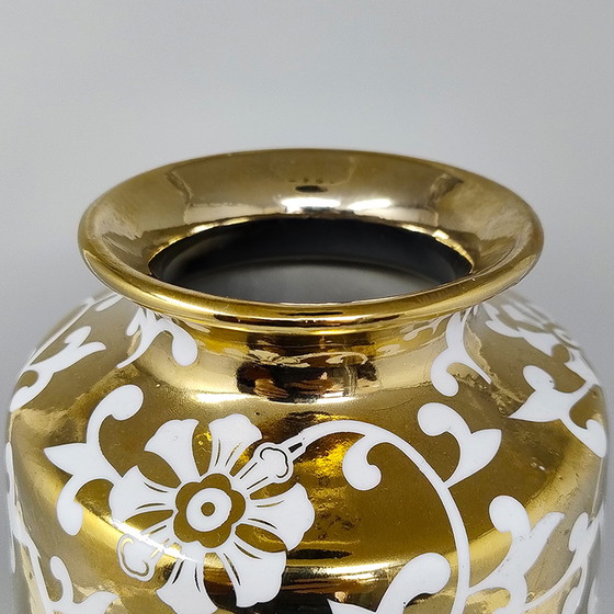 Image 1 of 1960s Astonishing Gold Vase in Sesto Fiorentino Ceramic. Made In Italy