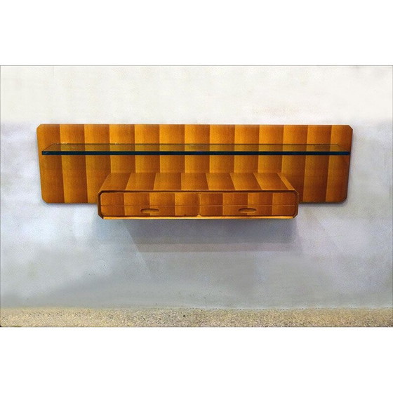 Image 1 of Vintage suspended console in wood by La Permanente Mobili Cantù, 1950s