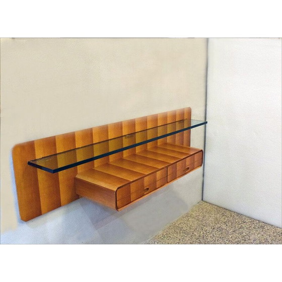 Image 1 of Vintage suspended console in wood by La Permanente Mobili Cantù, 1950s