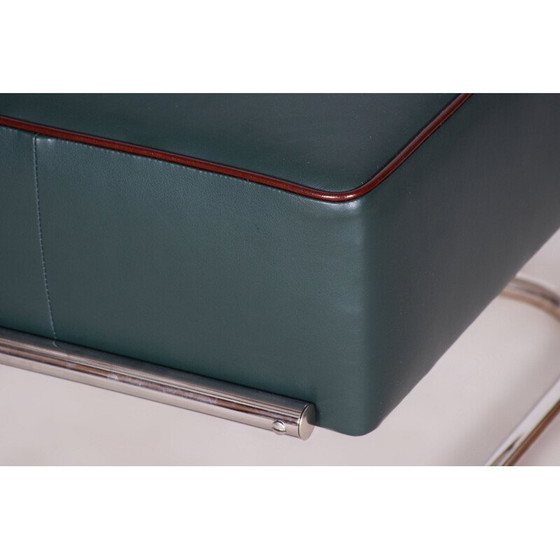 Image 1 of Vintage Bauhaus stool in chrome and leather by Robert Slezák, Czech 1930s