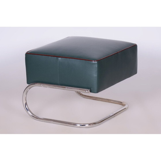 Image 1 of Vintage Bauhaus stool in chrome and leather by Robert Slezák, Czech 1930s