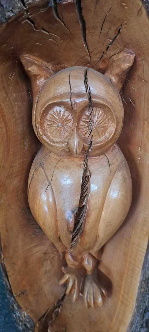 Wood Sculpture Owl