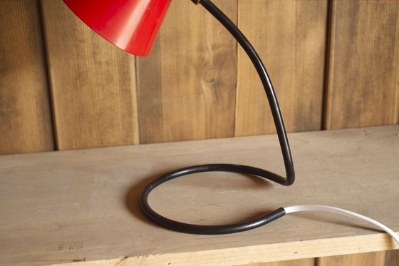 Image 1 of Small red table lamp, 1950's