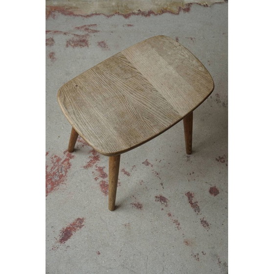 Image 1 of Vintage oak stool "palle" by Yngve Ekström, Sweden 1950