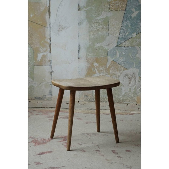 Image 1 of Vintage oak stool "palle" by Yngve Ekström, Sweden 1950