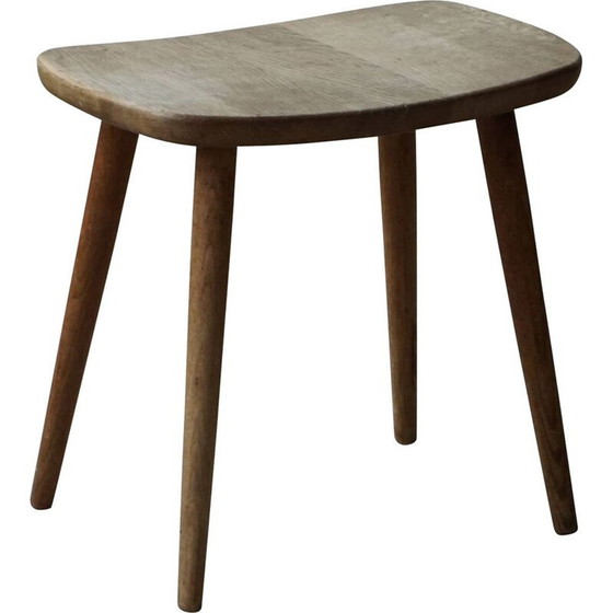 Image 1 of Vintage oak stool "palle" by Yngve Ekström, Sweden 1950