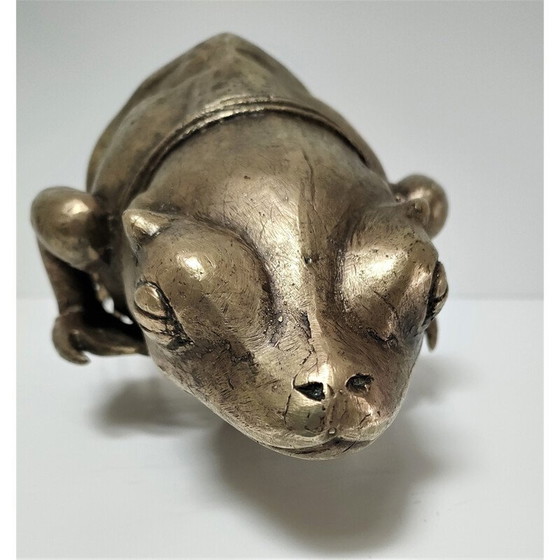 Image 1 of Sculptural vintage frog in patinated brass, 1960