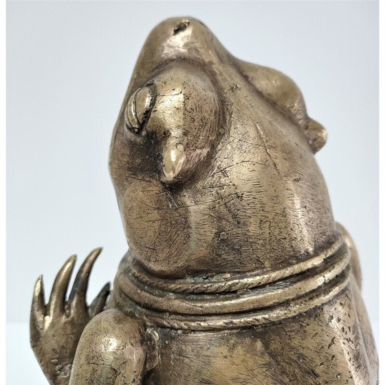 Image 1 of Sculptural vintage frog in patinated brass, 1960
