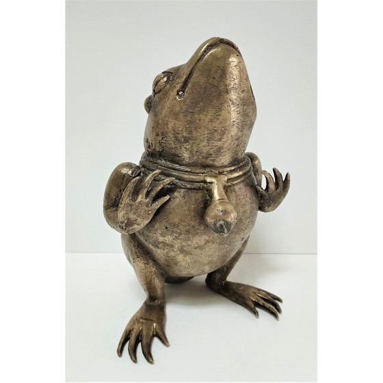 Image 1 of Sculptural vintage frog in patinated brass, 1960