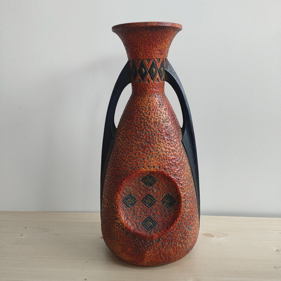 Image 1 of Set of Vintage Oriental 'Gothic' Ceramic Amphora's Vases
