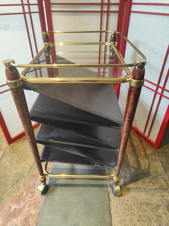 Image 1 of Vintage side table reading tray brass
