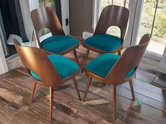 Image 1 of Set 4 Chaises Oswald Haerdtl Par Ton, Vintage Czech 1950S