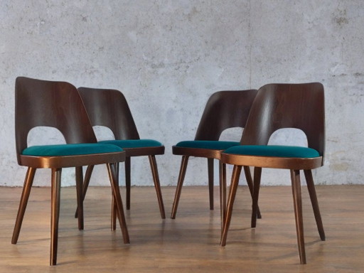 Set 4 Chaises Oswald Haerdtl Par Ton, Vintage Czech 1950S