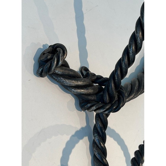 Image 1 of Vintage wrought iron twisted coat rack, 1940