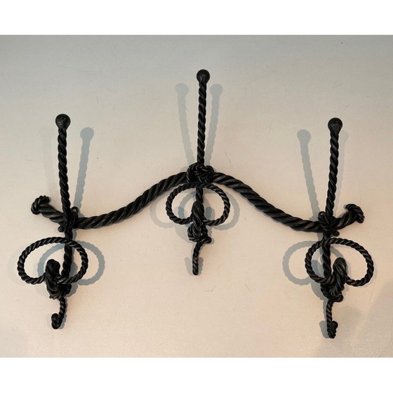 Image 1 of Vintage wrought iron twisted coat rack, 1940