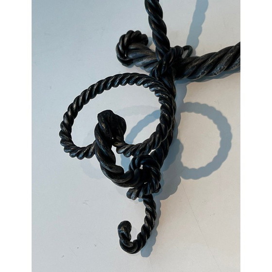 Image 1 of Vintage wrought iron twisted coat rack, 1940