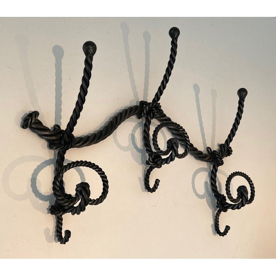 Image 1 of Vintage wrought iron twisted coat rack, 1940