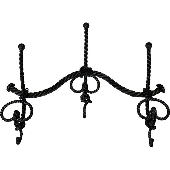 Image 1 of Vintage wrought iron twisted coat rack, 1940