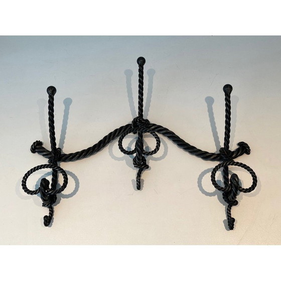 Image 1 of Vintage wrought iron twisted coat rack, 1940