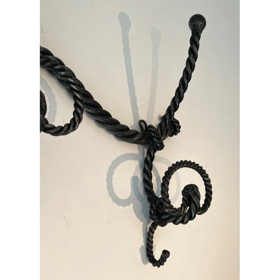 Image 1 of Vintage wrought iron twisted coat rack, 1940