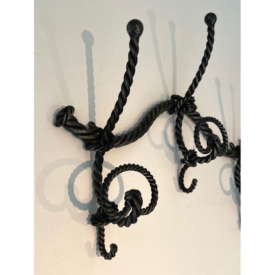 Image 1 of Vintage wrought iron twisted coat rack, 1940