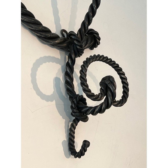 Image 1 of Vintage wrought iron twisted coat rack, 1940