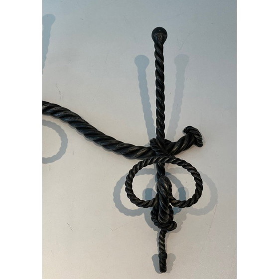 Image 1 of Vintage wrought iron twisted coat rack, 1940