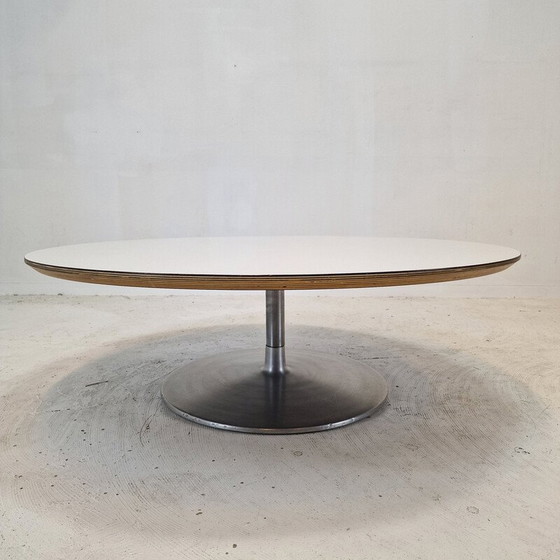 Image 1 of Vintage "Circle" coffee table in wood and metal plate by Pierre Paulin for Artifort, 1960