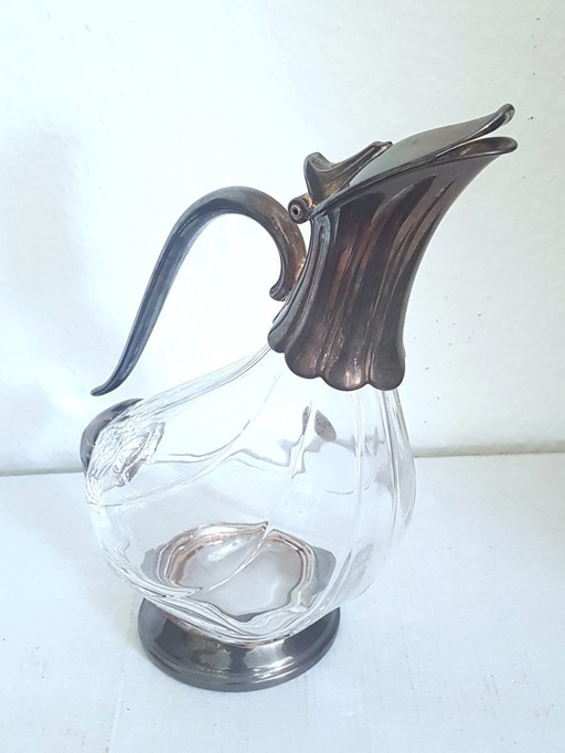 Silvered Crystal Glass Decanter