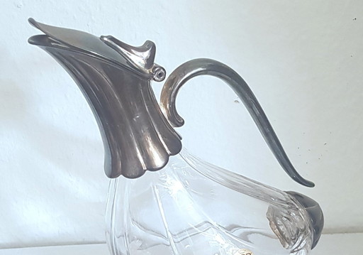 Silvered Crystal Glass Decanter