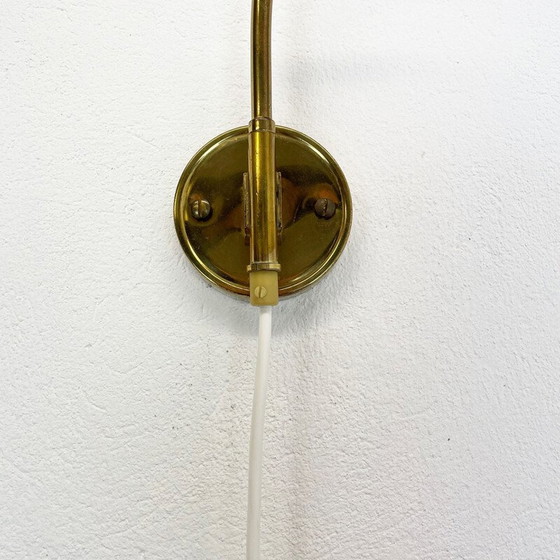 Image 1 of Vintage minimalist adjustable brass wall lamp, Italy 1960s