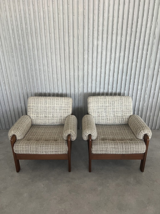 Image 1 of Scandinavian Lounge Chairs With Original Upholstery, 1960S