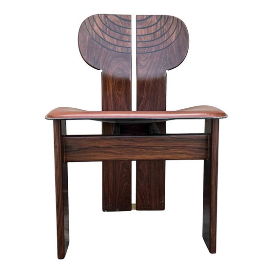 Image 1 of Dining set vintage 4 "Africa" chairs and  "Artona" table by Afra and Tobia Scarpa for Maxalto, 1975s
