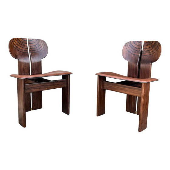 Image 1 of Dining set vintage 4 "Africa" chairs and  "Artona" table by Afra and Tobia Scarpa for Maxalto, 1975s