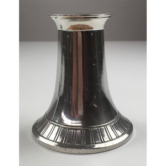 Image 1 of Pair of vintage Danish pewter candlesticks by Just Andersen, 1940s